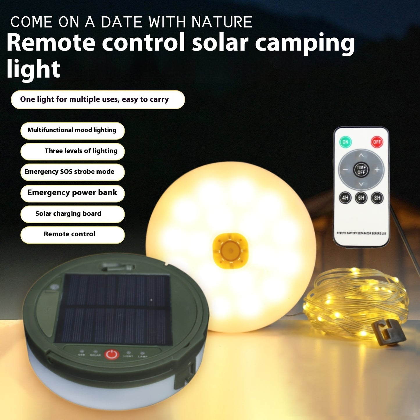 LED Outdoor Camping Light + Lighting Chain