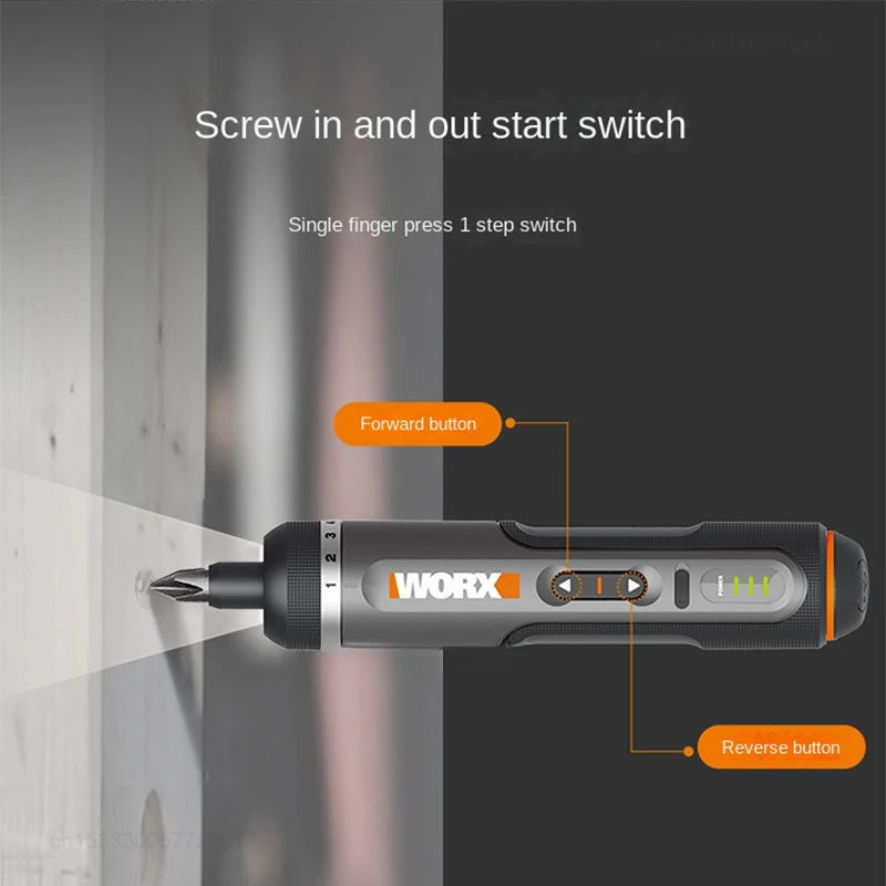 Youpin Worx 4V Mini Electrical Screwdriver Set WX242 Smart Cordless Electric Screw Driver USB Rechargeable 30 Bit Set Drill Tool