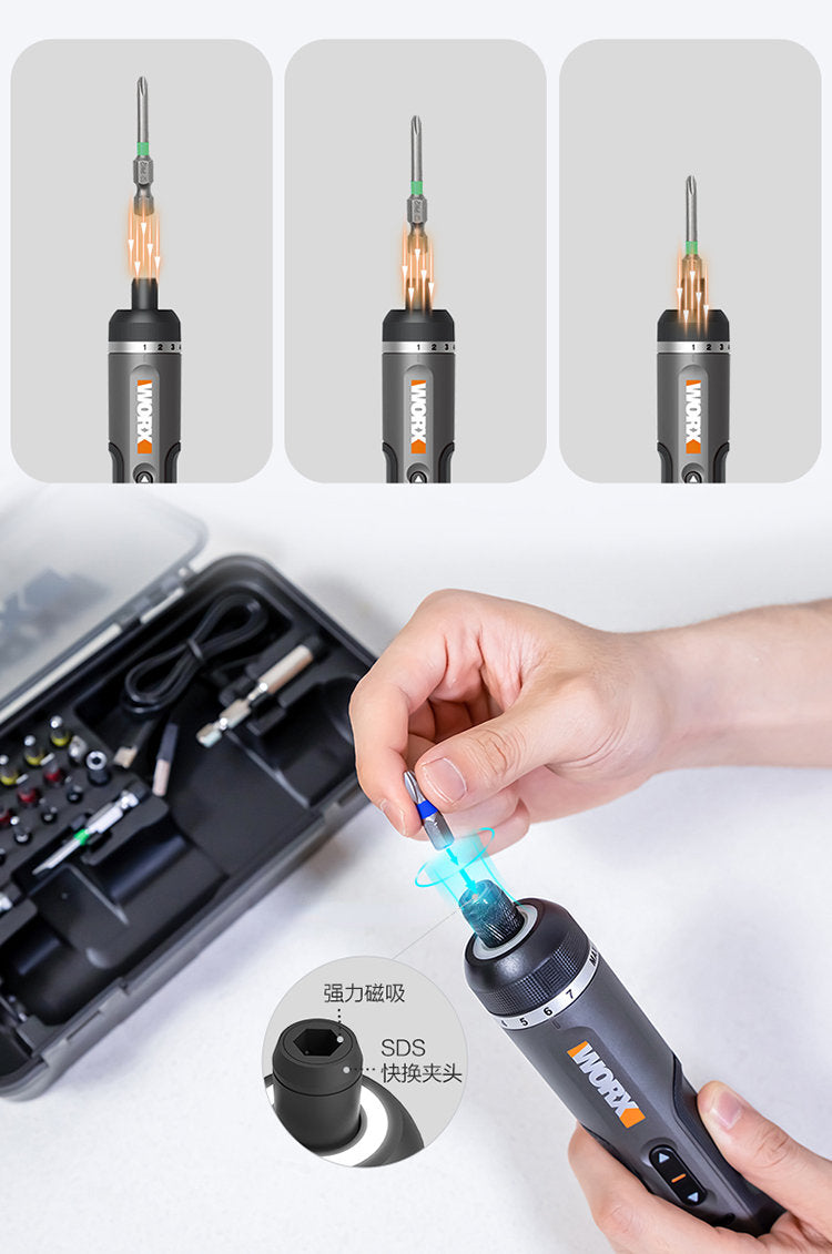 Youpin Worx 4V Mini Electrical Screwdriver Set WX242 Smart Cordless Electric Screw Driver USB Rechargeable 30 Bit Set Drill Tool