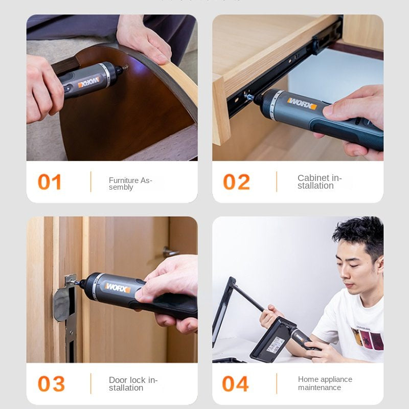 Youpin Worx 4V Mini Electrical Screwdriver Set WX242 Smart Cordless Electric Screw Driver USB Rechargeable 30 Bit Set Drill Tool