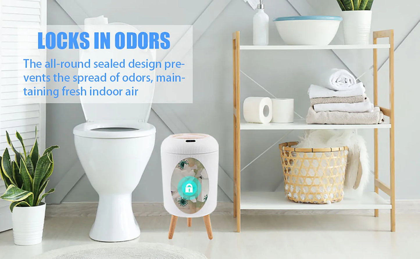 Automatic Trash Can with Lid, Small Plastic Smart Trash Can, Motion Sensor Trash Can for Bedroom, Bathroom, Kitchen, Office