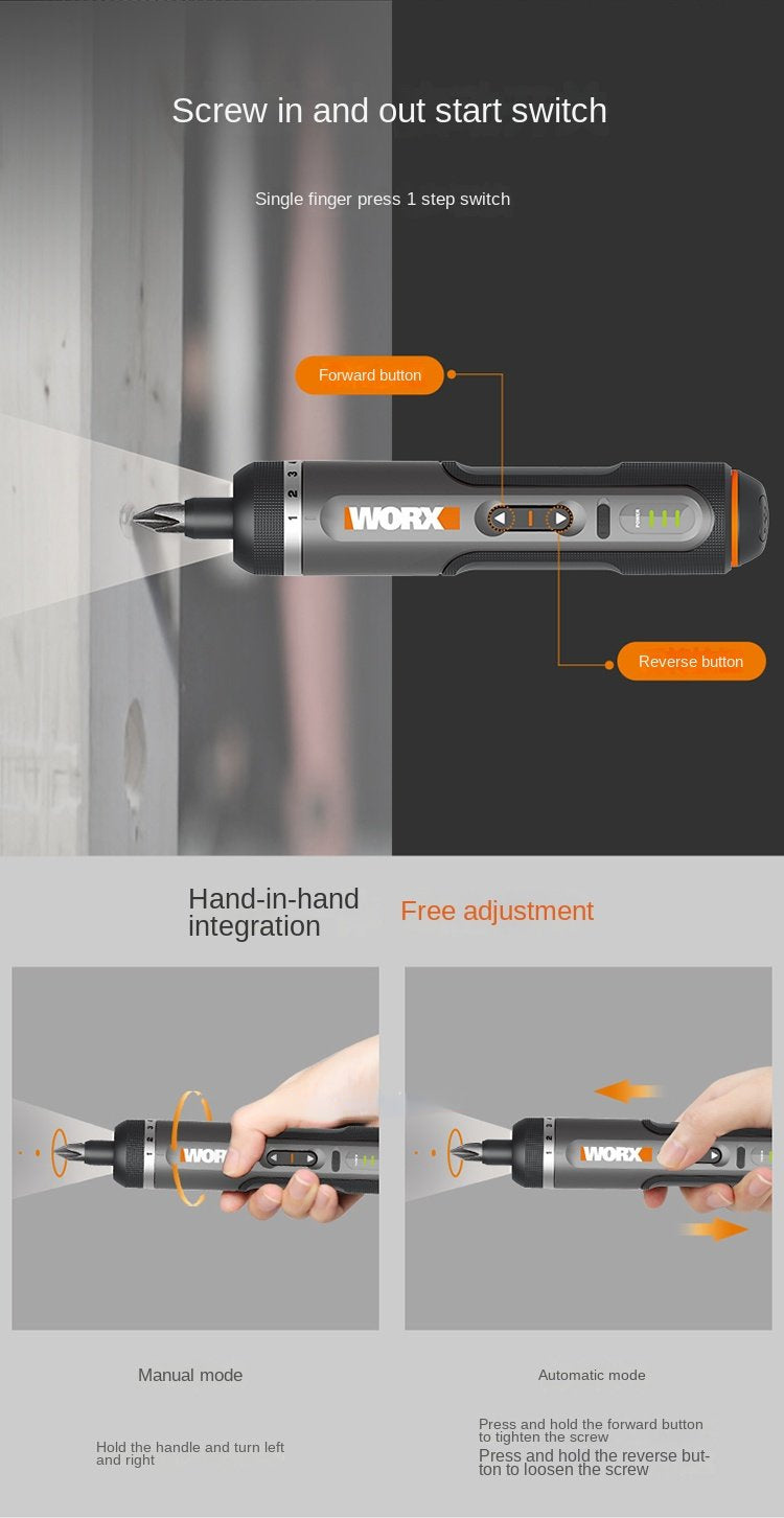 Youpin Worx 4V Mini Electrical Screwdriver Set WX242 Smart Cordless Electric Screw Driver USB Rechargeable 30 Bit Set Drill Tool