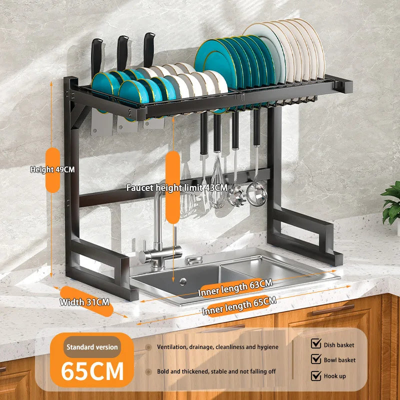 Over-the-Sink Dish Drying Rack | Premium Space-Saving Kitchen Organizer