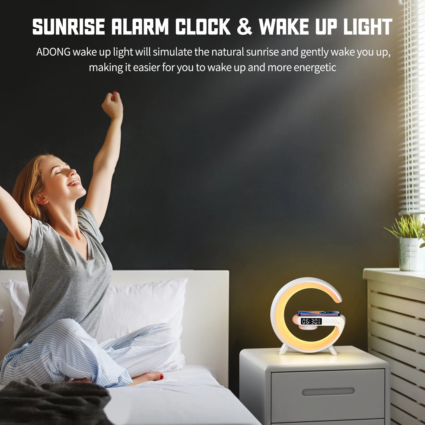 LED Smart Wake Up Light+Bluetooth Speaker