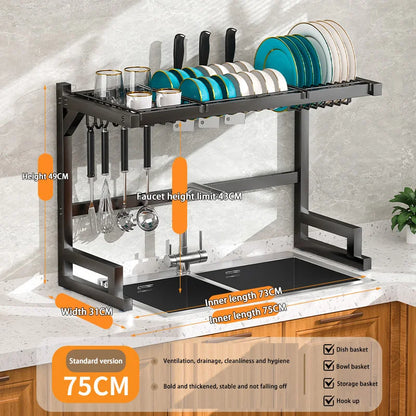 Over-the-Sink Dish Drying Rack | Premium Space-Saving Kitchen Organizer