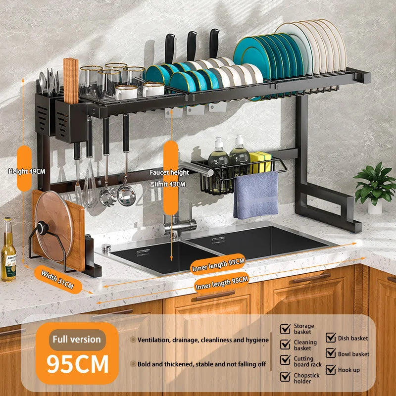 Over-the-Sink Dish Drying Rack | Premium Space-Saving Kitchen Organizer