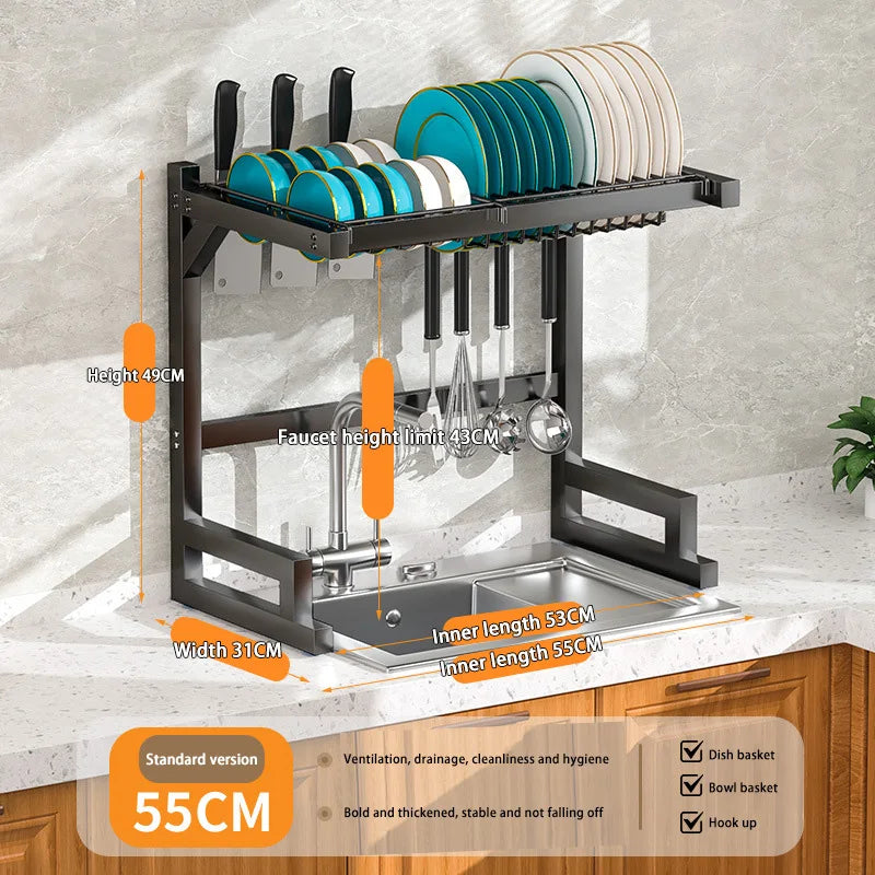 Over-the-Sink Dish Drying Rack | Premium Space-Saving Kitchen Organizer