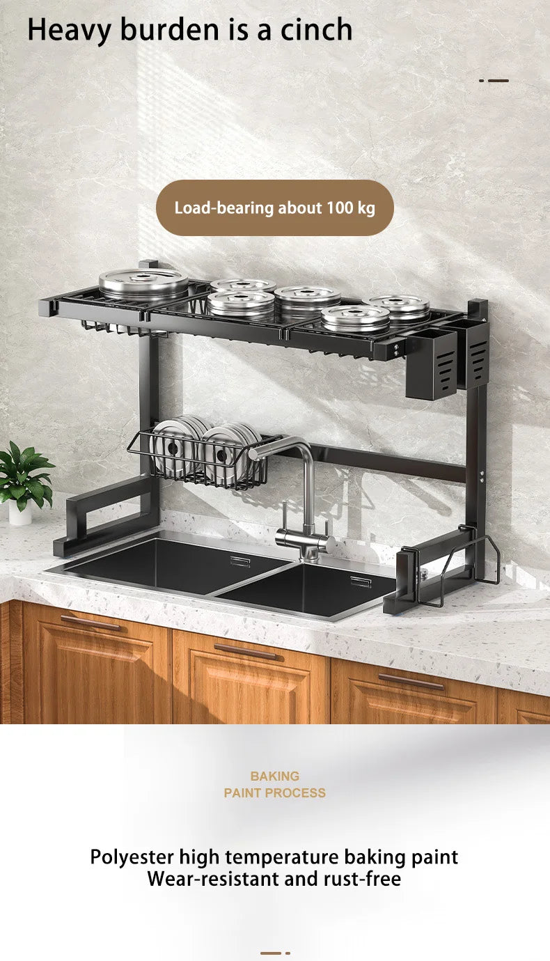 Over-the-Sink Dish Drying Rack | Premium Space-Saving Kitchen Organizer