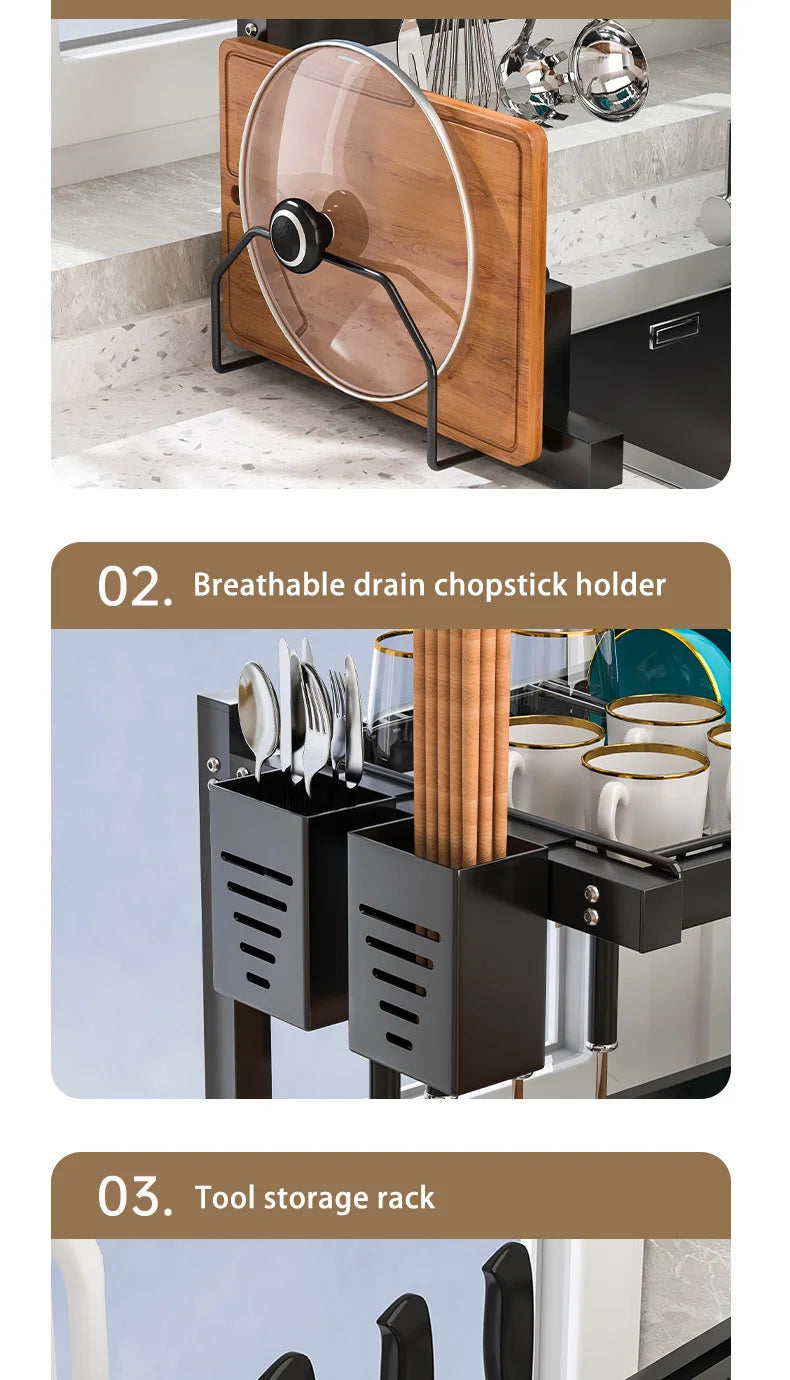 Over-the-Sink Dish Drying Rack | Premium Space-Saving Kitchen Organizer