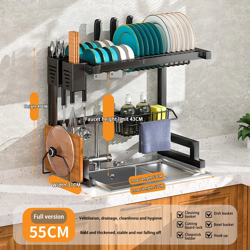 Over-the-Sink Dish Drying Rack | Premium Space-Saving Kitchen Organizer