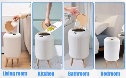Automatic Trash Can with Lid,  Small Plastic Smart Trash Can, Motion Sensor Trash Can for Bedroom, Bathroom, Kitchen, Office