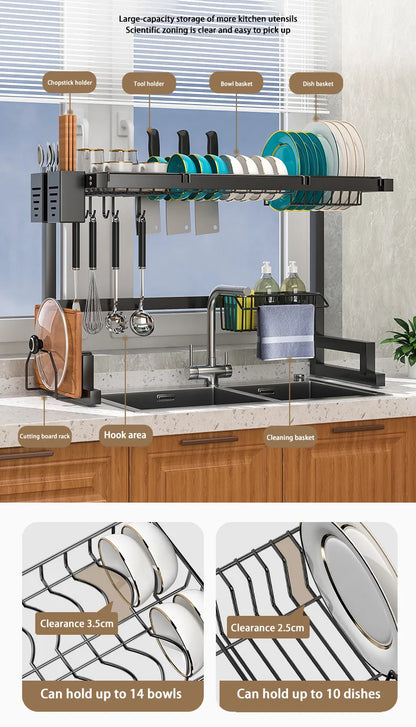 Over-the-Sink Dish Drying Rack | Premium Space-Saving Kitchen Organizer